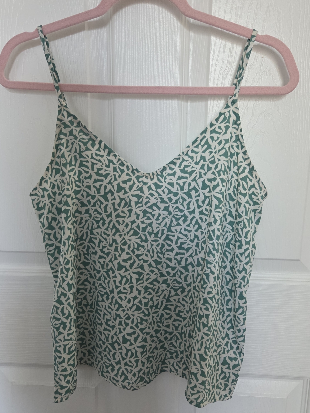 a new day Green and White Printed V-Neck Spaghetti Strap Cami